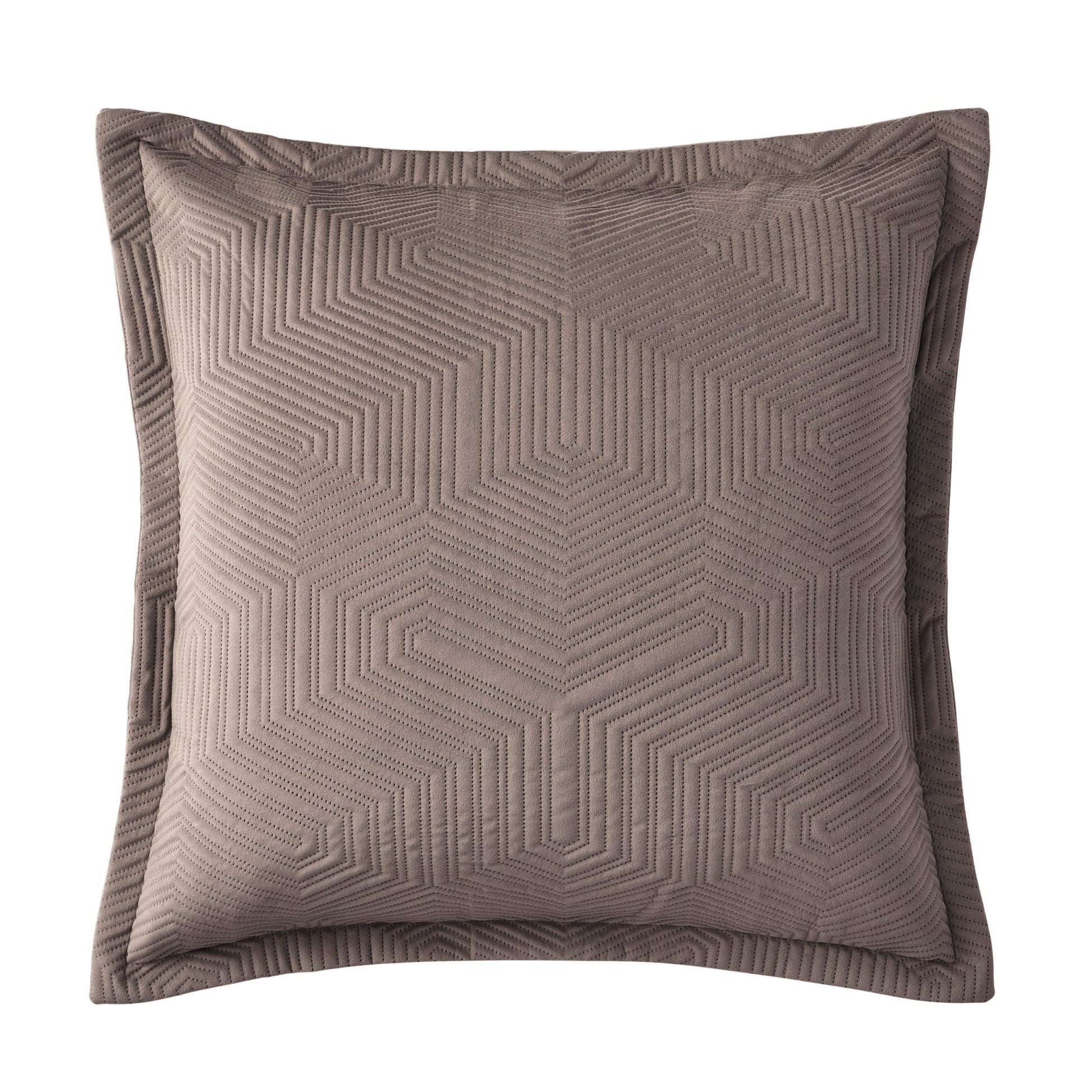 Torino Velvet Geometric Pinsonic Cushion Cover - Taupe - DUSK