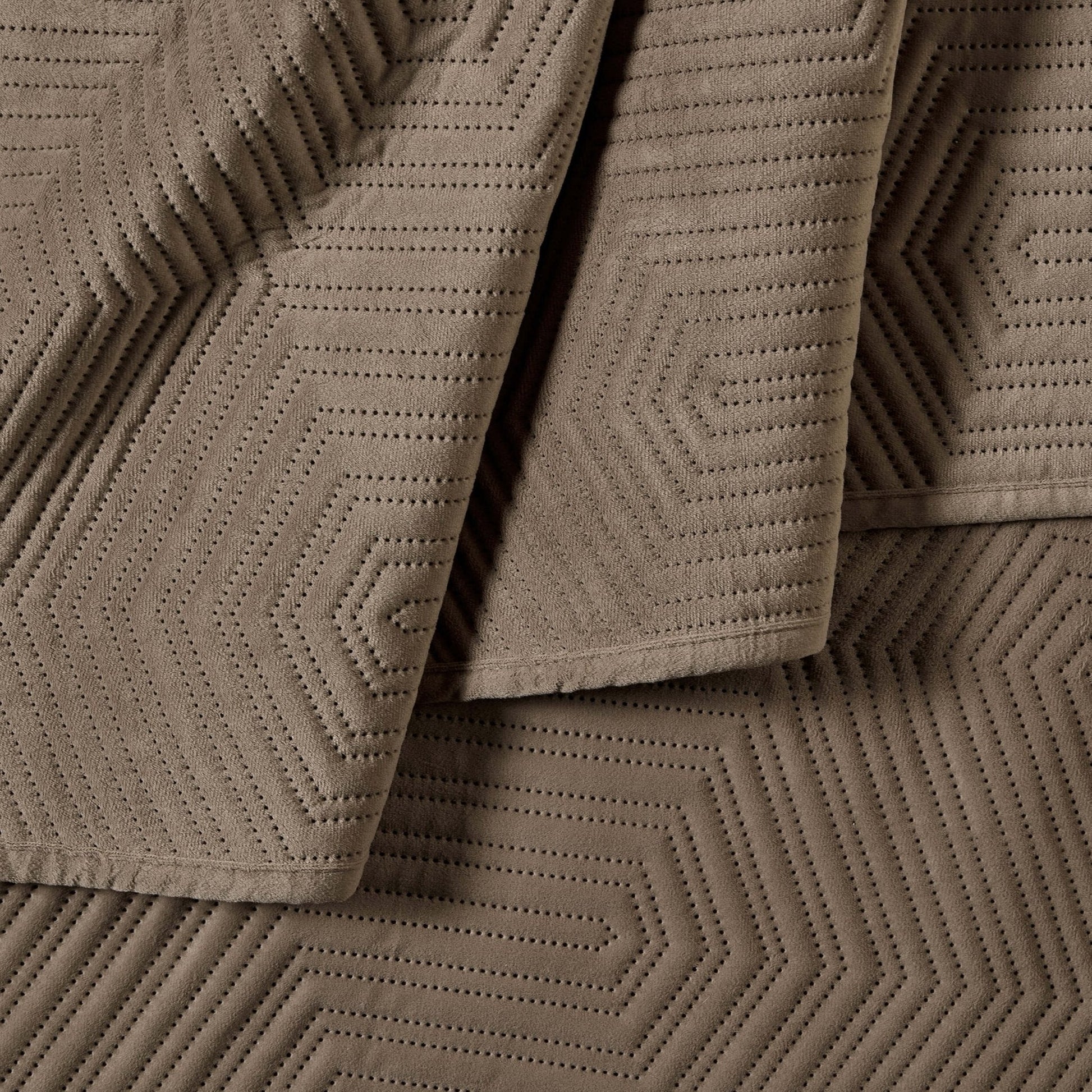 Torino Velvet Geometric Pinsonic Cushion Cover - Taupe - DUSK