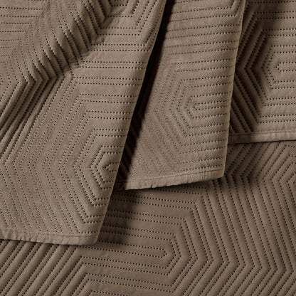Torino Velvet Geometric Pinsonic Cushion Cover - Taupe - DUSK