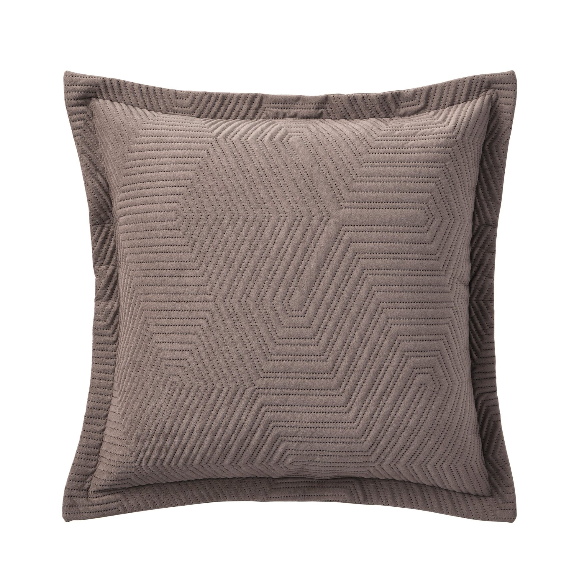 Torino Velvet Geometric Pinsonic Cushion Cover - Taupe - DUSK