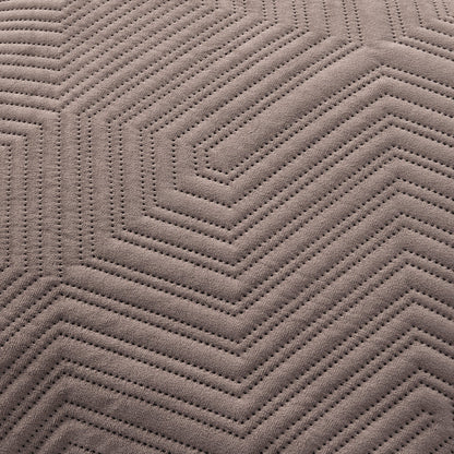 Torino Velvet Geometric Pinsonic Cushion Cover - Taupe - DUSK