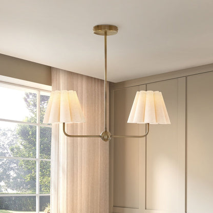 Trinity Pleated 2 Light Chandelier - Gold - DUSK