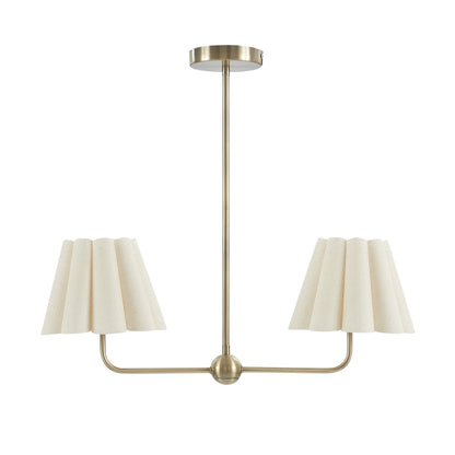 Trinity Pleated 2 Light Chandelier - Gold - DUSK