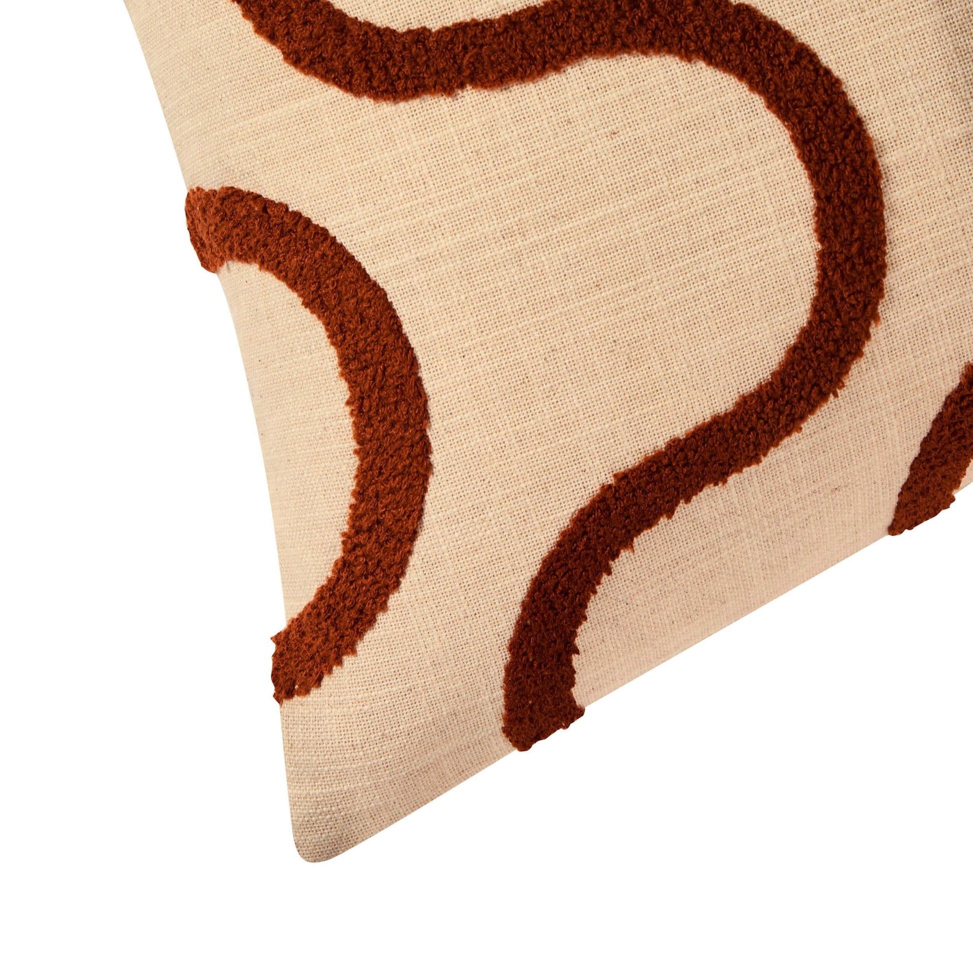 Tufted Swirl Cushion Cover - Burnt Orange/Natural - DUSK