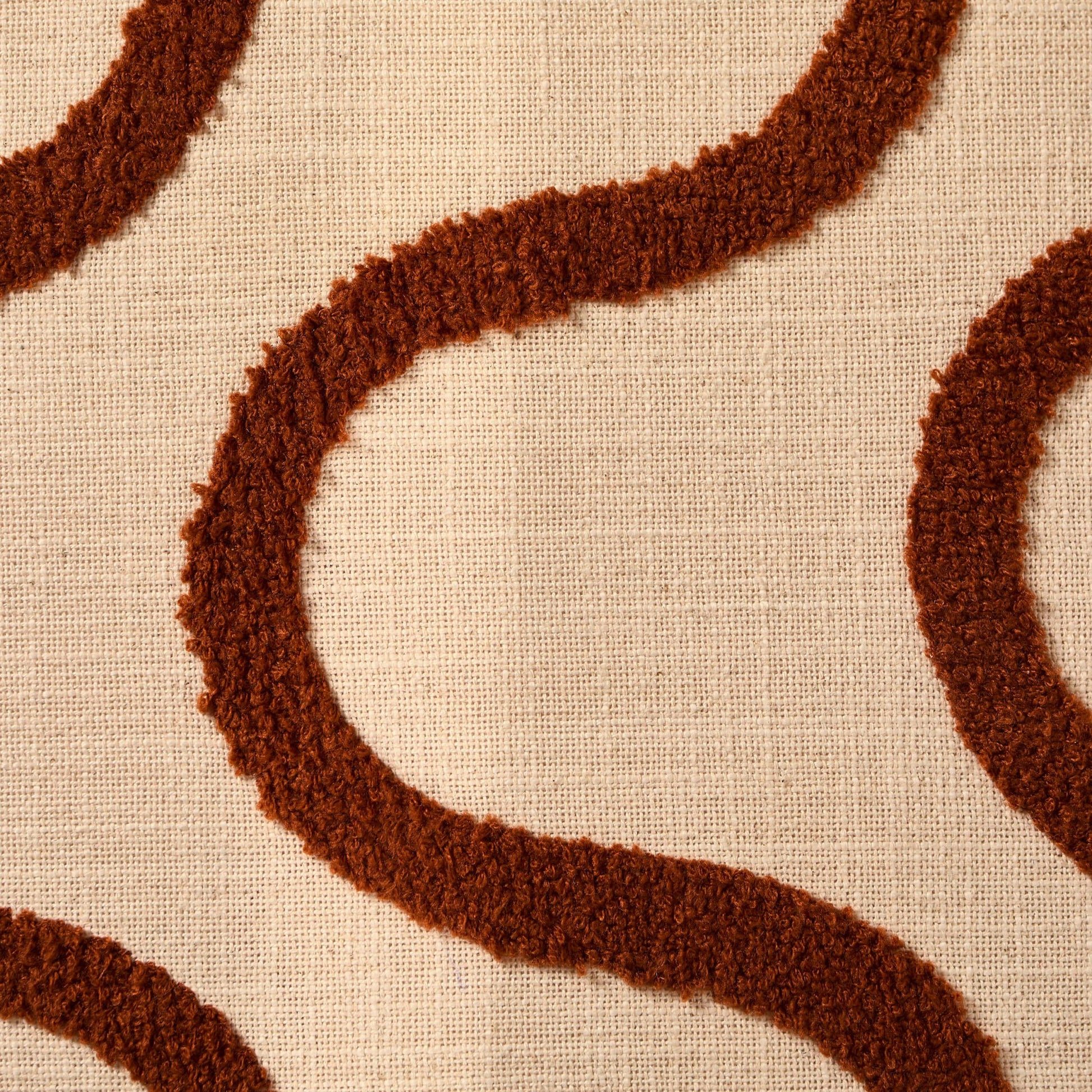 Tufted Swirl Cushion Cover - Burnt Orange/Natural - DUSK