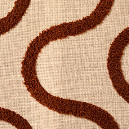 Tufted Swirl Cushion Cover - Burnt Orange/Natural - DUSK