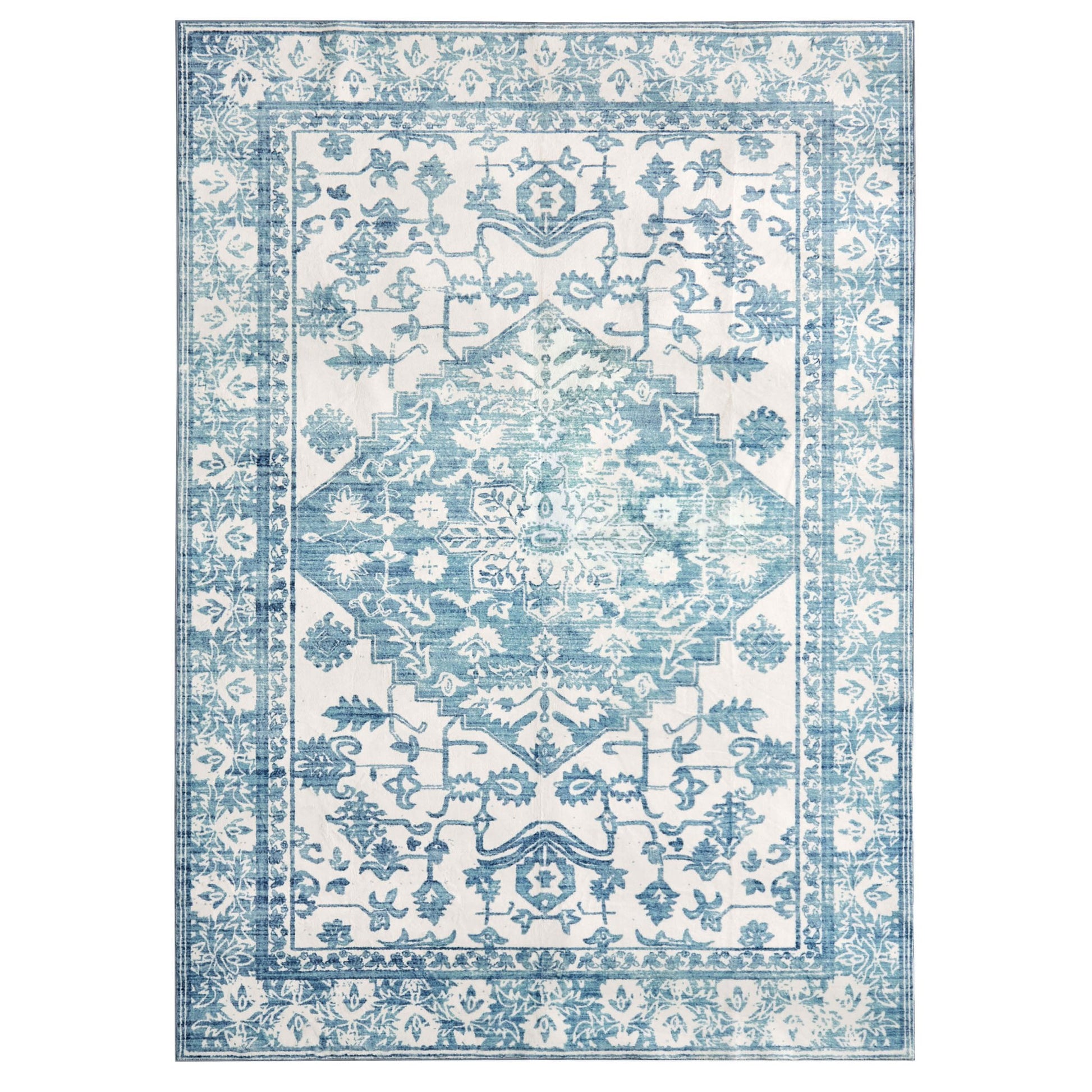 Uma Persian Style Machine Washable Rug - Blue - DUSK