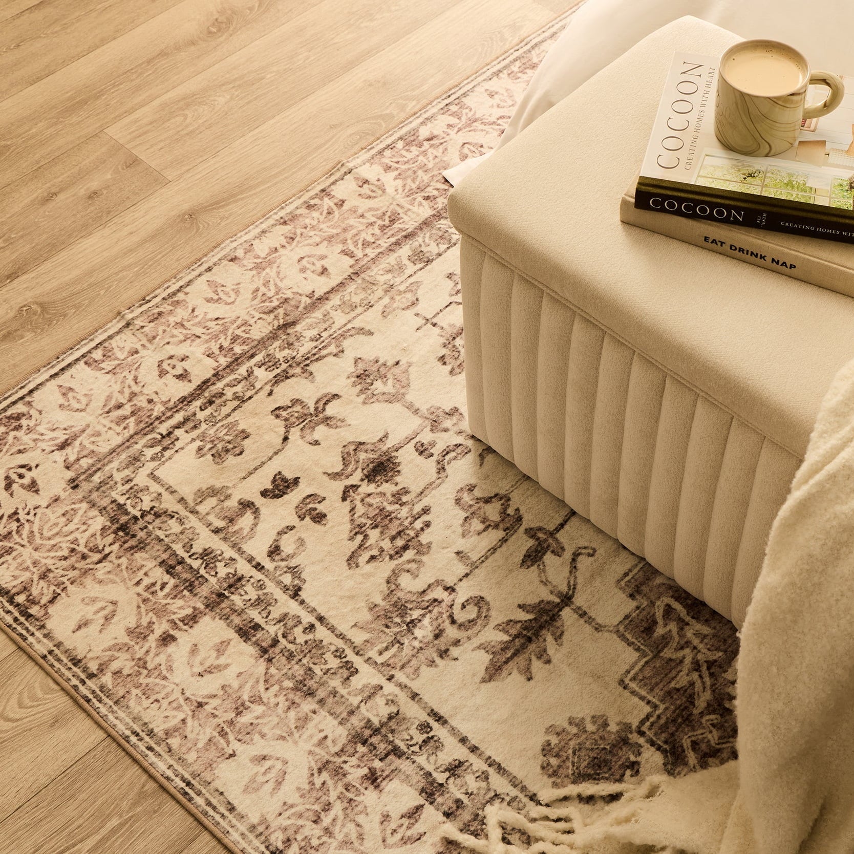 Uma Persian Style Machine Washable Rug - Brown - DUSK