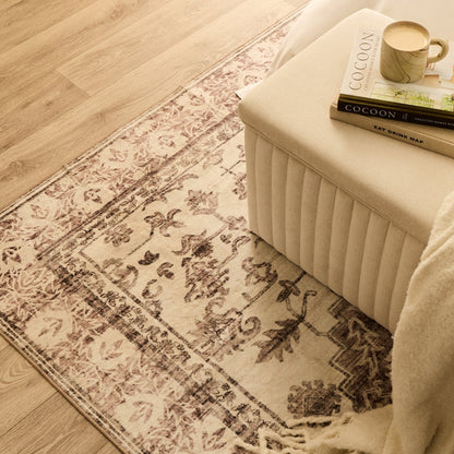 Uma Persian Style Machine Washable Rug - Brown - DUSK