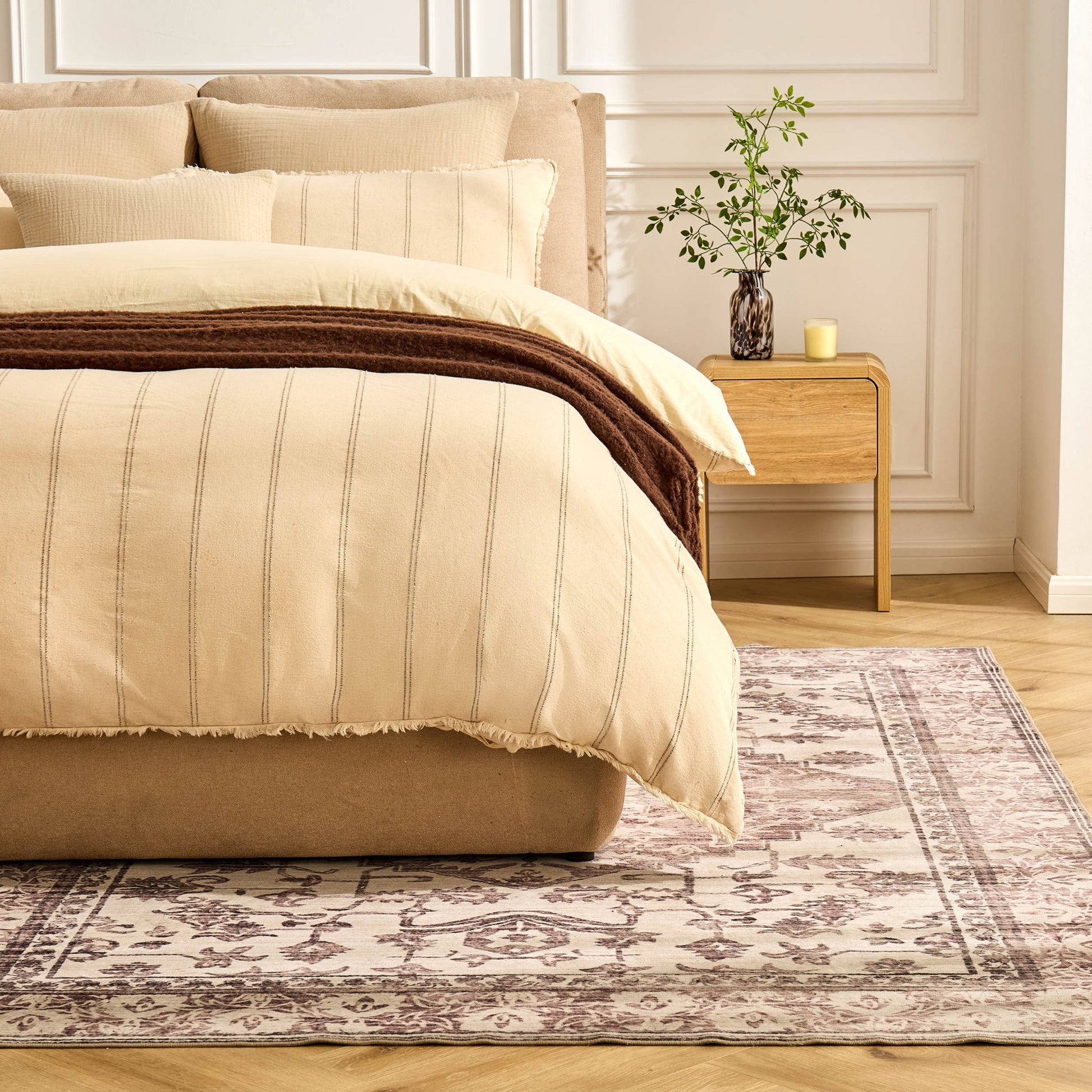 Uma Persian Style Machine Washable Rug - Brown - DUSK