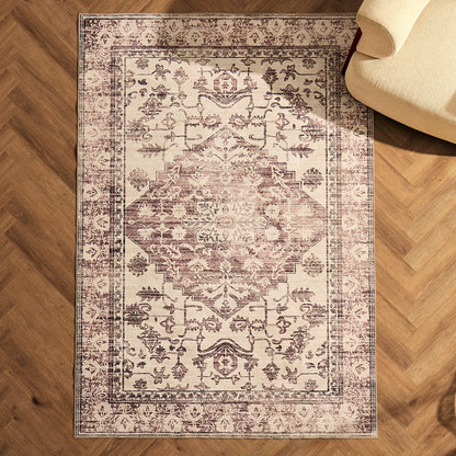 Uma Persian Style Machine Washable Rug - Brown - DUSK