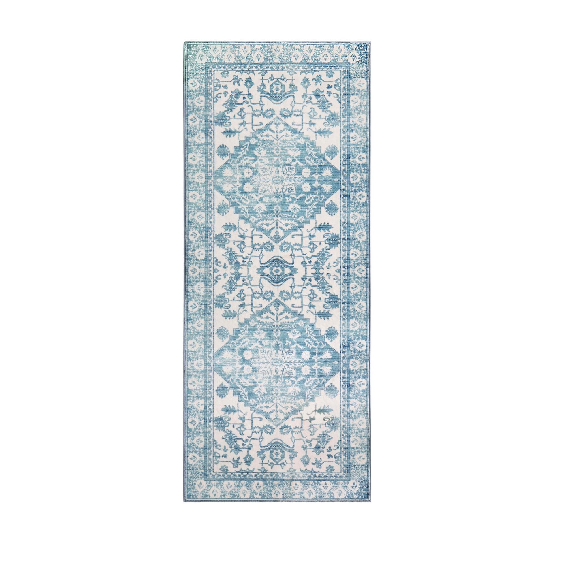 Uma Persian Style Machine Washable Runner - Blue - DUSK