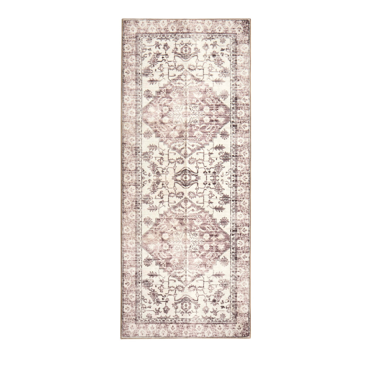 Uma Persian Style Machine Washable Runner - Brown - DUSK