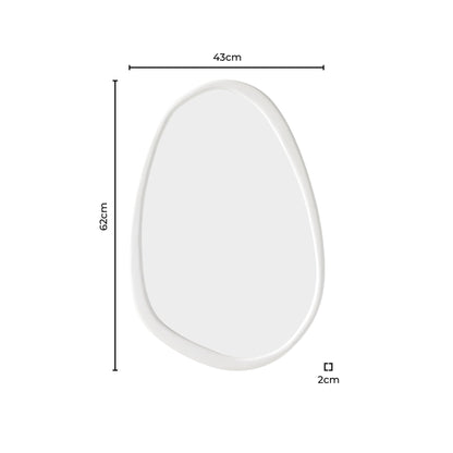 Umah Wood Pond Mirror - White - DUSK