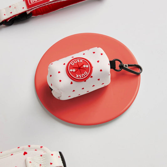 Valentines Love Heart Dog Accessories Set - White/Red - DUSK