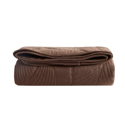 Valletta Leaf Matelasse Bedspread - Chocolate - DUSK