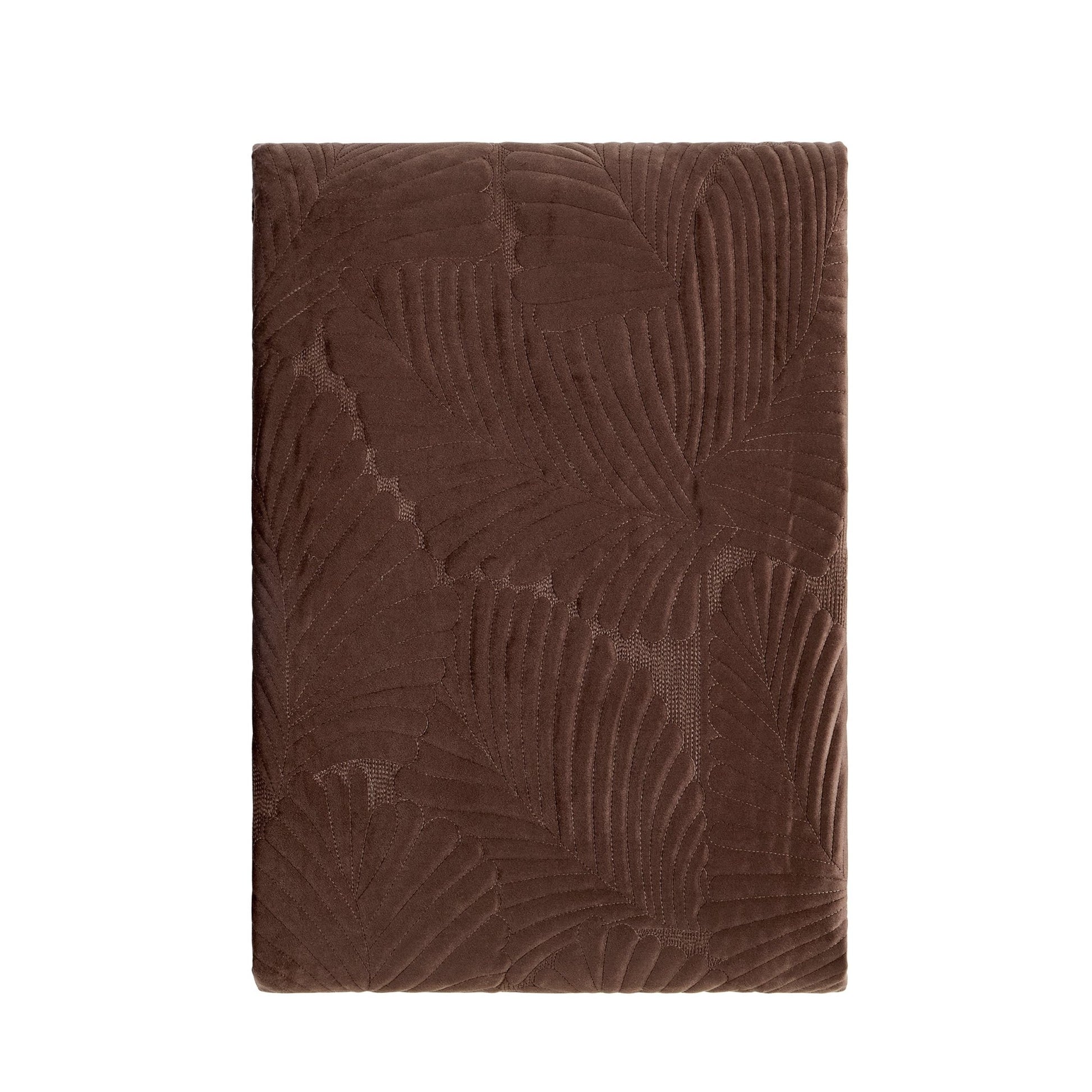 Valletta Leaf Matelasse Bedspread - Chocolate - DUSK