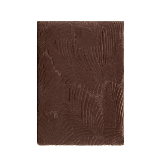 Valletta Leaf Matelasse Bedspread - Chocolate - DUSK