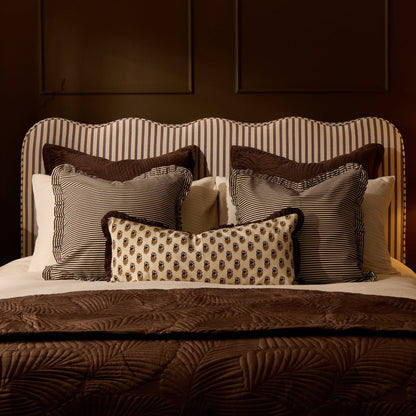 Valletta Leaf Matelasse Bedspread - Chocolate - DUSK