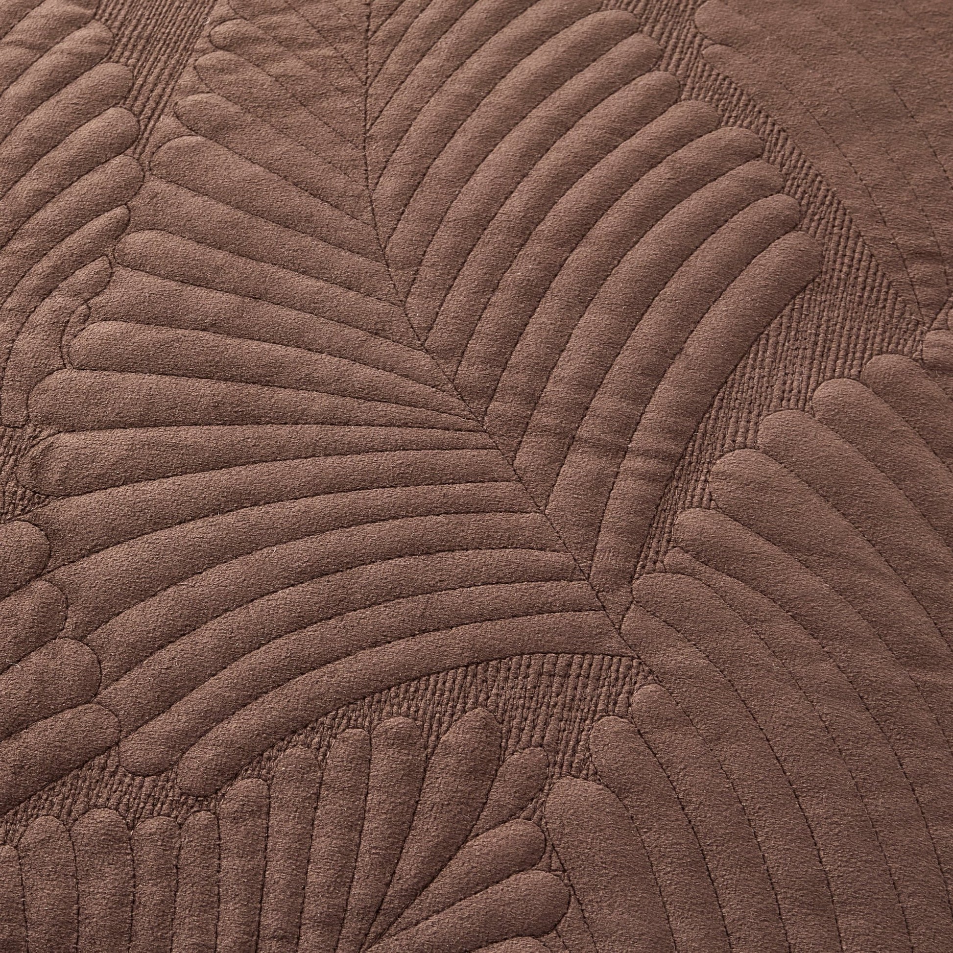 Valletta Leaf Matelasse Cushion Cover - Chocolate - DUSK