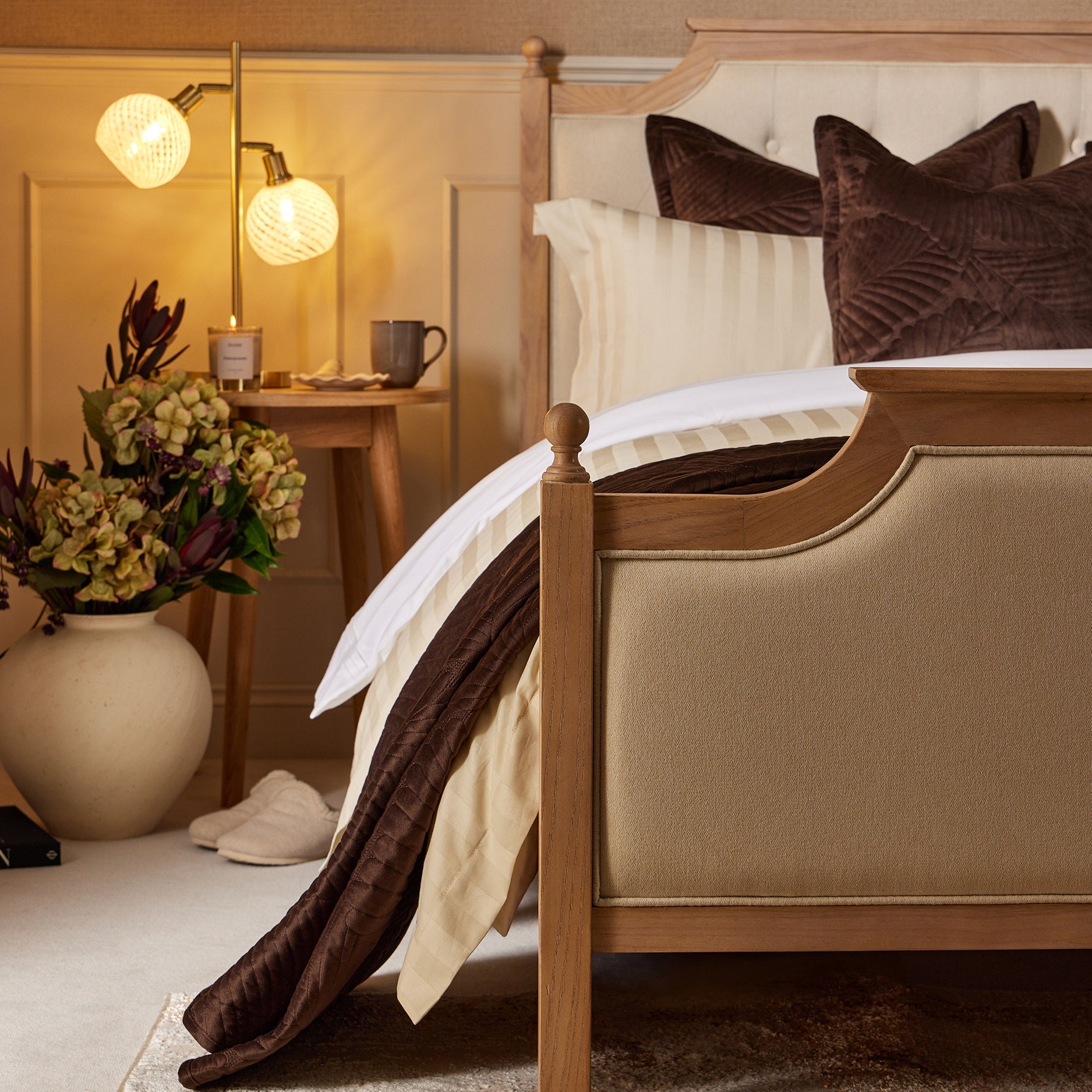 Valletta Leaf Matelasse Cushion Cover - Chocolate - DUSK