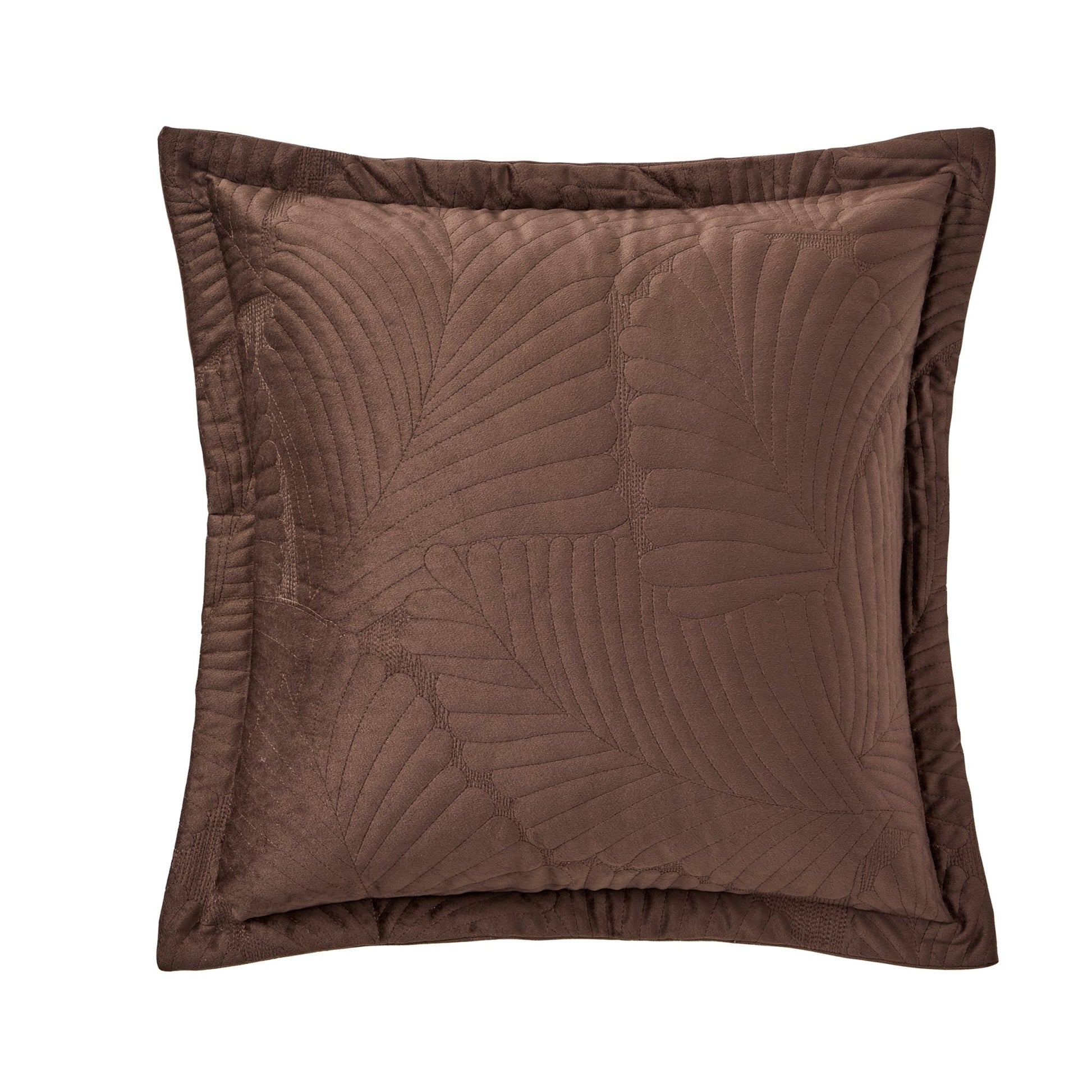 Valletta Leaf Matelasse Cushion Cover - Chocolate - DUSK