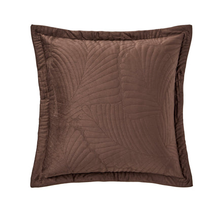 Valletta Leaf Matelasse Cushion Cover - Chocolate - DUSK