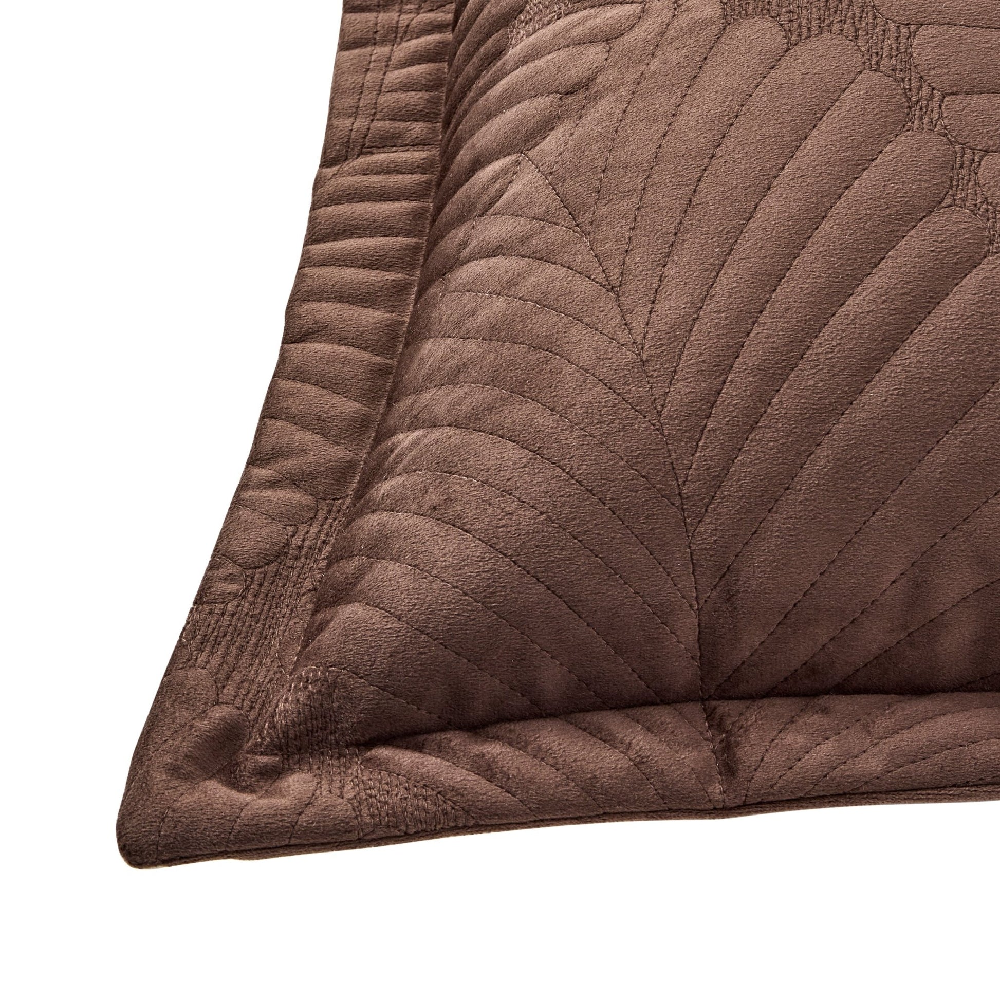 Valletta Leaf Matelasse Cushion Cover - Chocolate - DUSK