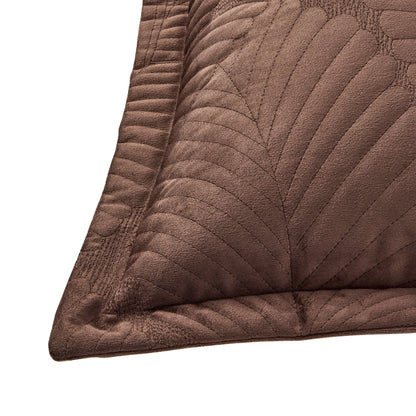Valletta Leaf Matelasse Cushion Cover - Chocolate - DUSK