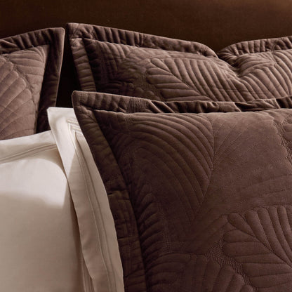 Valletta Leaf Matelasse Cushion Cover - Chocolate - DUSK
