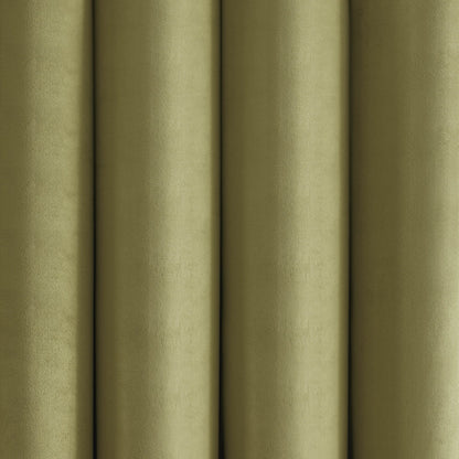 Velour Thermal Blackout Eyelet Curtains - Olive - DUSK