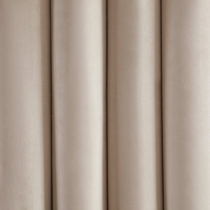 Velour Thermal Blackout Eyelet Curtains - Taupe - DUSK