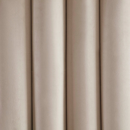 Velour Thermal Blackout Eyelet Curtains - Taupe - DUSK