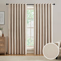 Velour Thermal Blackout Eyelet Curtains - Taupe - DUSK