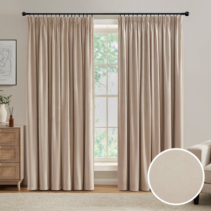 Velour Thermal Blackout Pencil Pleat - Taupe - DUSK