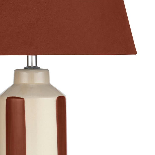 Velvet Stripe Table Lamp - Burnt Orange - DUSK