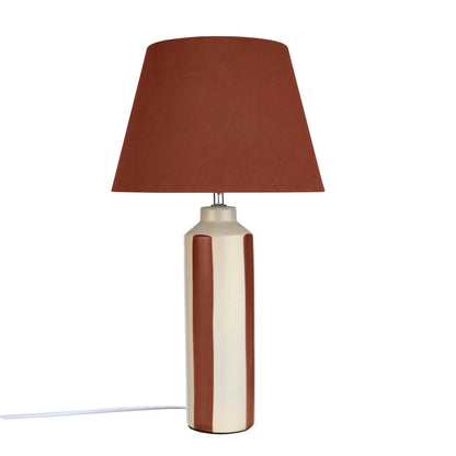 Velvet Stripe Table Lamp - Burnt Orange - DUSK