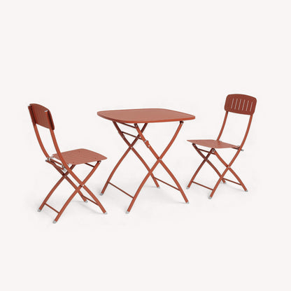 Venice Outdoor 2 Seater Square Bistro Set - Cayenne Pepper - DUSK