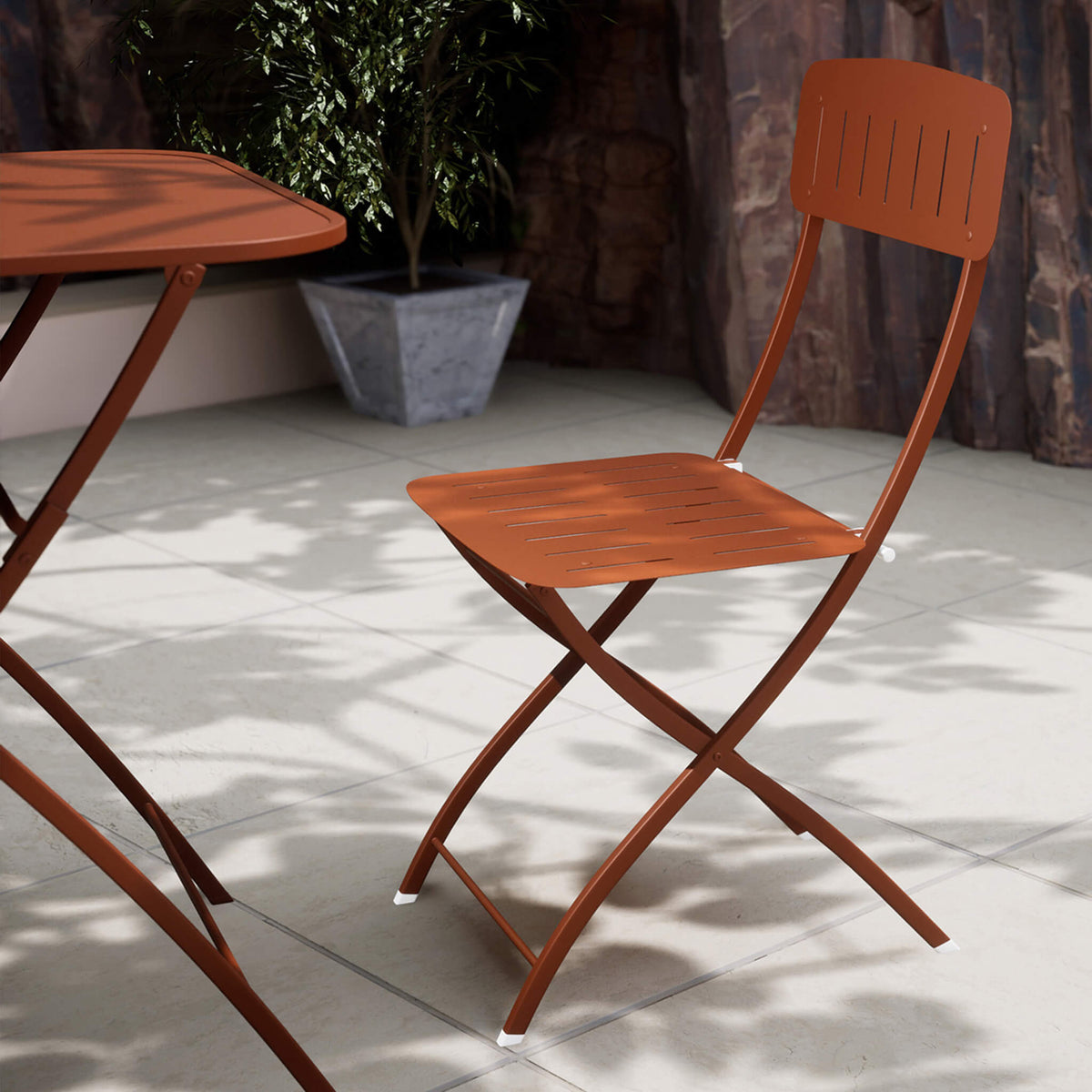 Venice Outdoor 2 Seater Square Bistro Set - Cayenne Pepper - DUSK