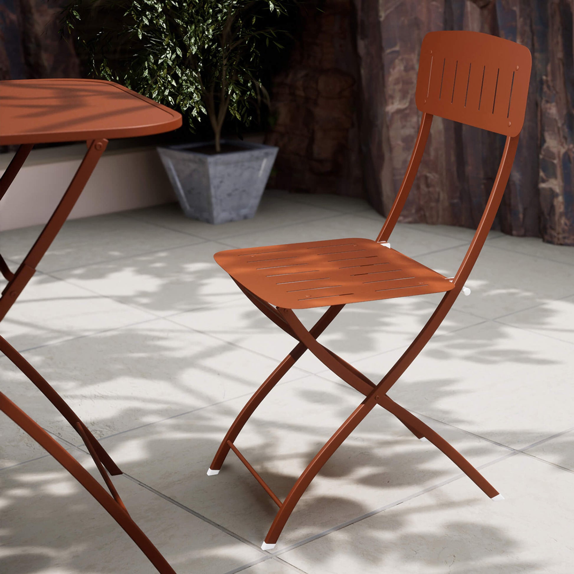 Venice Outdoor 2 Seater Square Bistro Set - Cayenne Pepper - DUSK