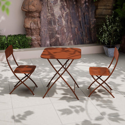 Venice Outdoor 2 Seater Square Bistro Set - Cayenne Pepper - DUSK