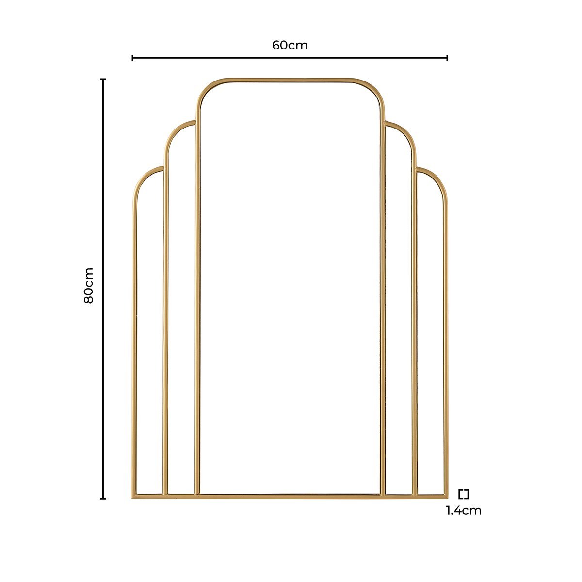Vera Art Deco 60x80cm Mirror - Gold - DUSK