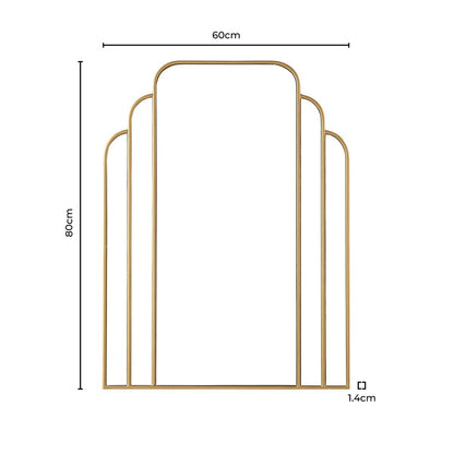 Vera Art Deco 60x80cm Mirror - Gold - DUSK