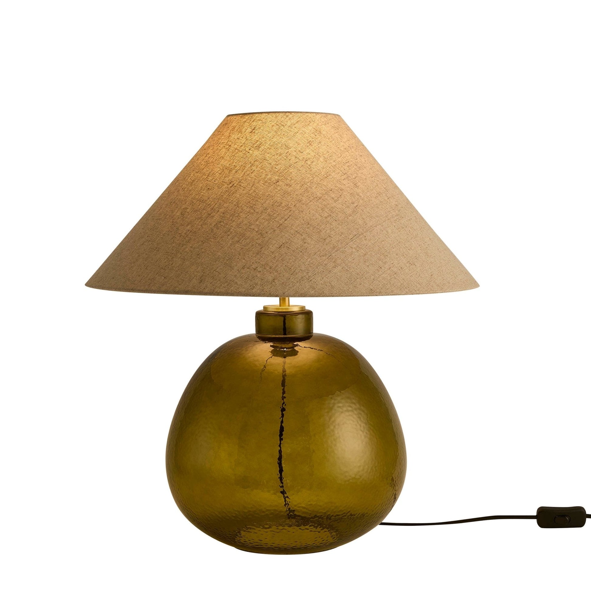 Verde Large Scale Glass Table Lamp - Green/Natural - DUSK