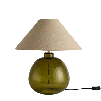 Verde Large Scale Glass Table Lamp - Green/Natural - DUSK