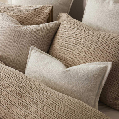 Vermont 180 Thread Count Waffle Duvet Cover & Pillowcase Set - Mocha - DUSK