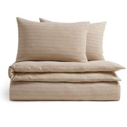 Vermont 180 Thread Count Waffle Duvet Cover & Pillowcase Set - Mocha - DUSK