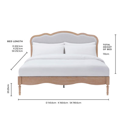 Versailles Bed Frame - Stone - DUSK