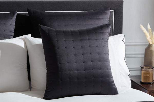 Vienna Quilted Cushion Cover - Black - DUSK