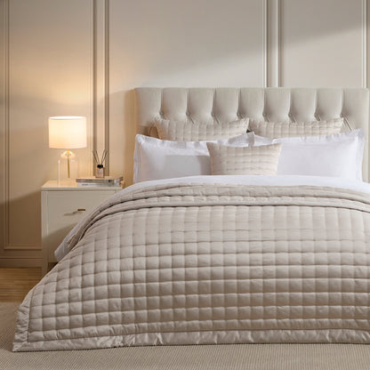 Vienna Quilted Satin Cushion Cover - Champagne - DUSK